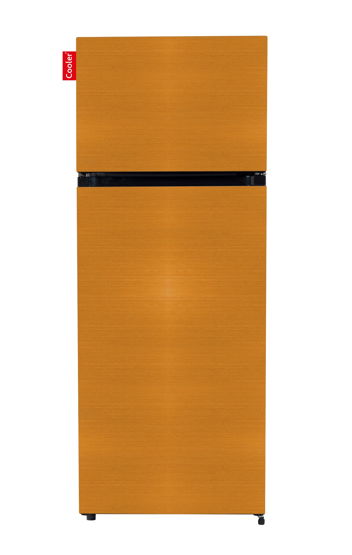 Bruine koelkast met apart vriesvak bovenaan (Brushed Bronze, Medium Original, Cooler Fridge)