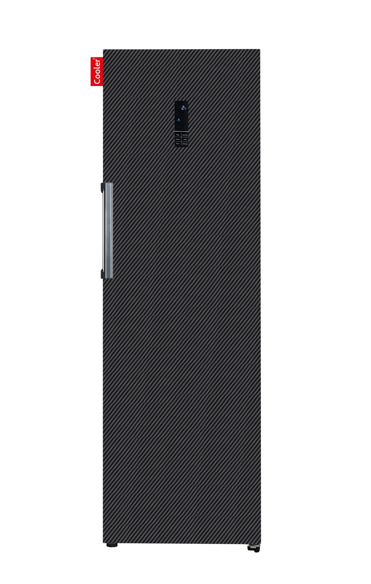 Zwarte grote koelkast zonder vriezergedeelte (Carbon Fiber Black, Large Fridge Original, Cooler Fridge) 