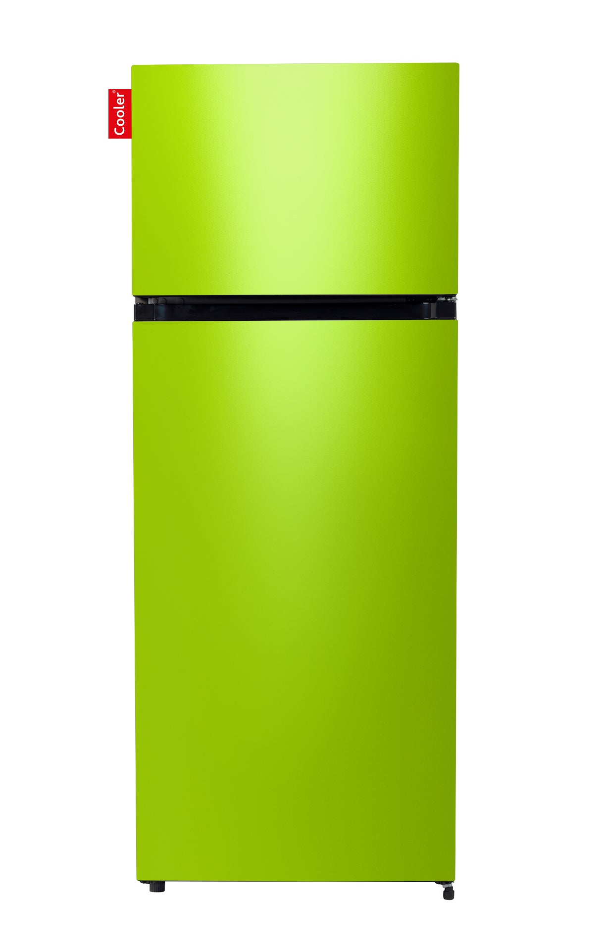 Groene koelkast met apart vriesvak bovenaan (Light Green Gloss, Medium Original, Cooler Fridge)