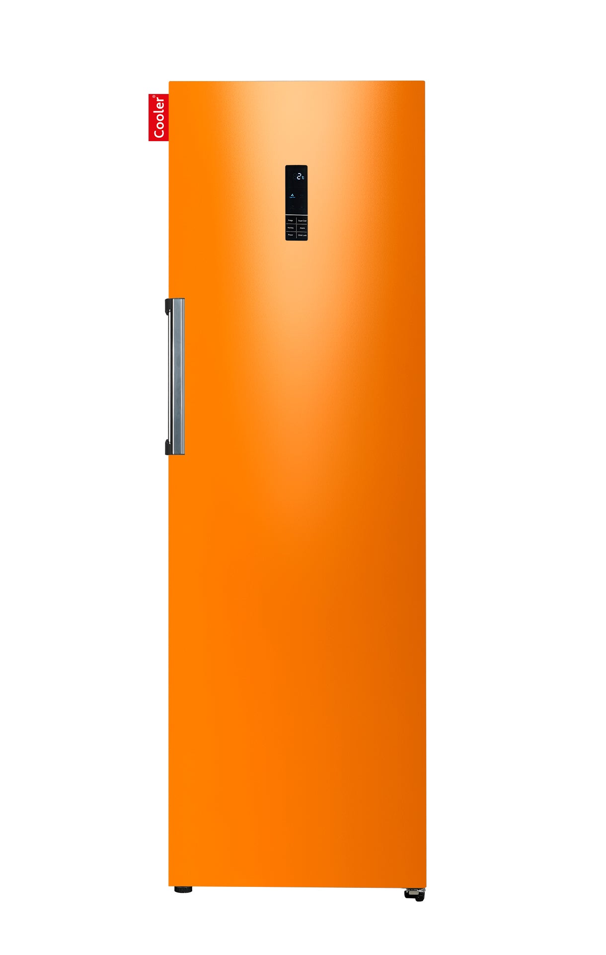 Oranje grote koelkast zonder vriezergedeelte (Gloss Bright Orange, Large Fridge Original, Cooler Fridge) 