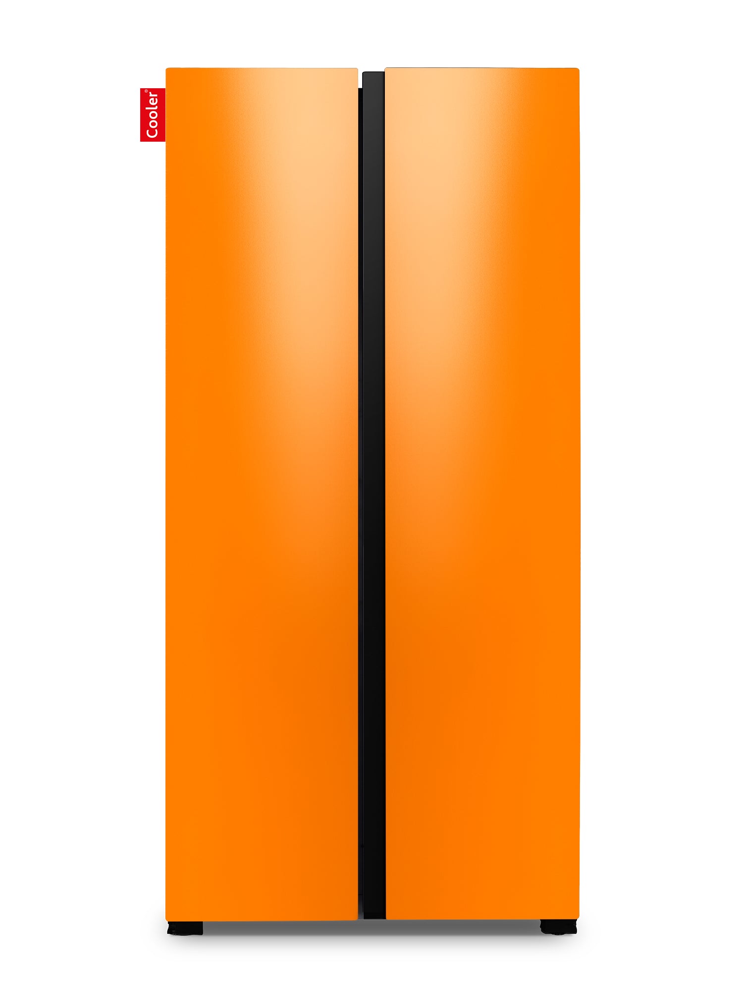 Oranje grote Side by Side koelkast (Gloss Bright Orange, Extra Large Original, Cooler Fridge)