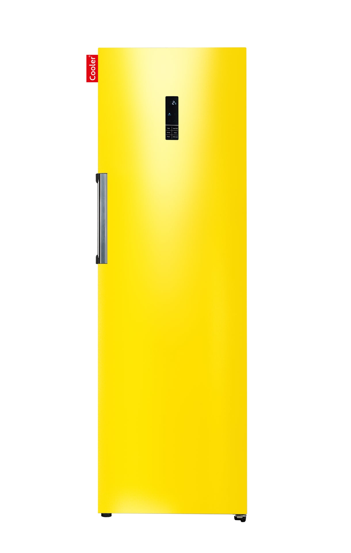 Gele grote koelkast zonder vriezergedeelte (Lucid Yellow Gloss, Large Fridge Original, Cooler Fridge) 